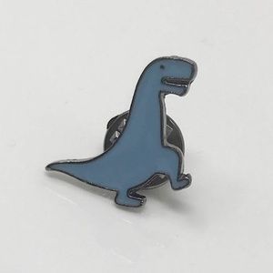 Tiny blue dinosaur enamel pin